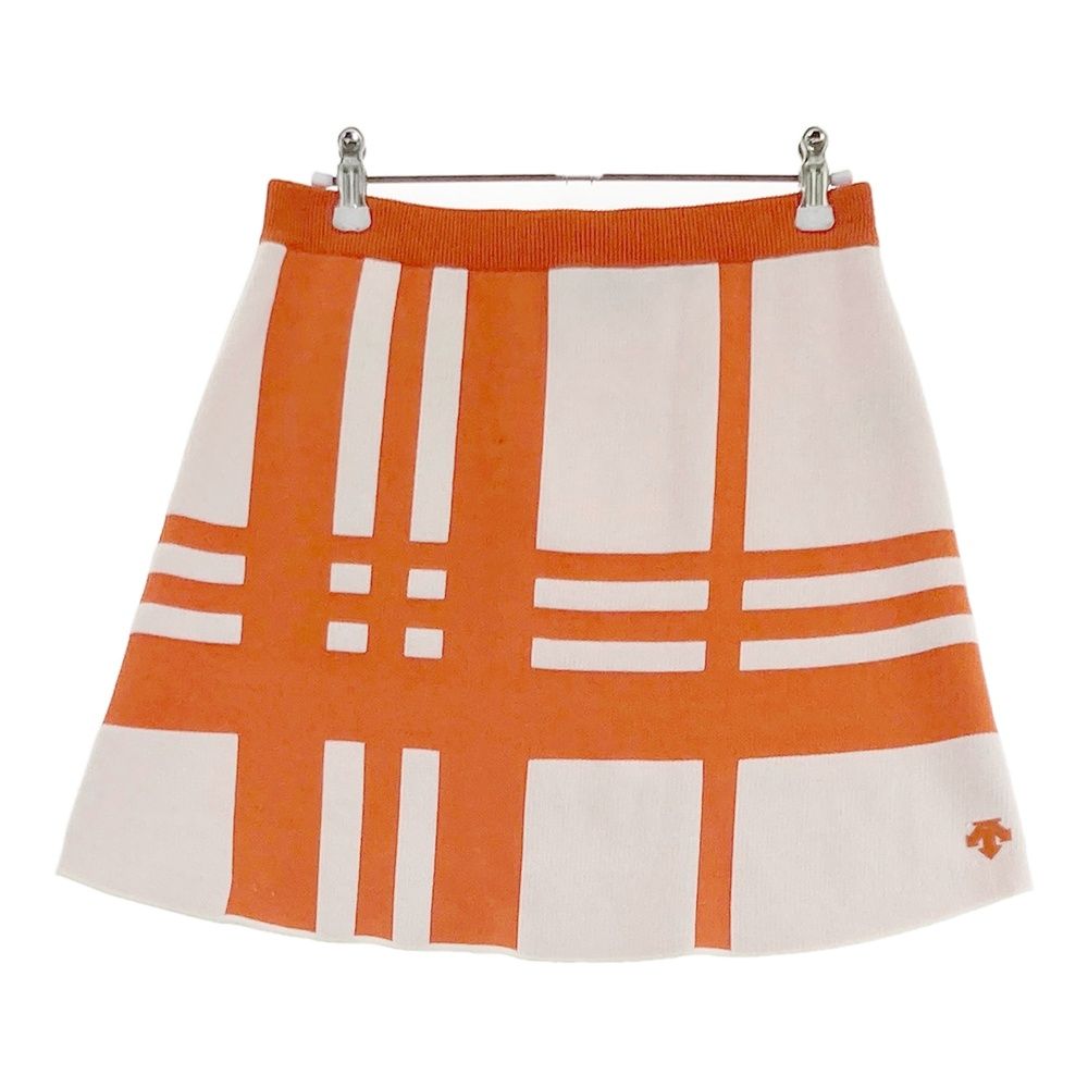 サイズ M DESCENTE GOLF デサントゴルフ ニット フ スカート 総柄 オレンジ系 240101559940 ゴルフウェア レディース ストスト