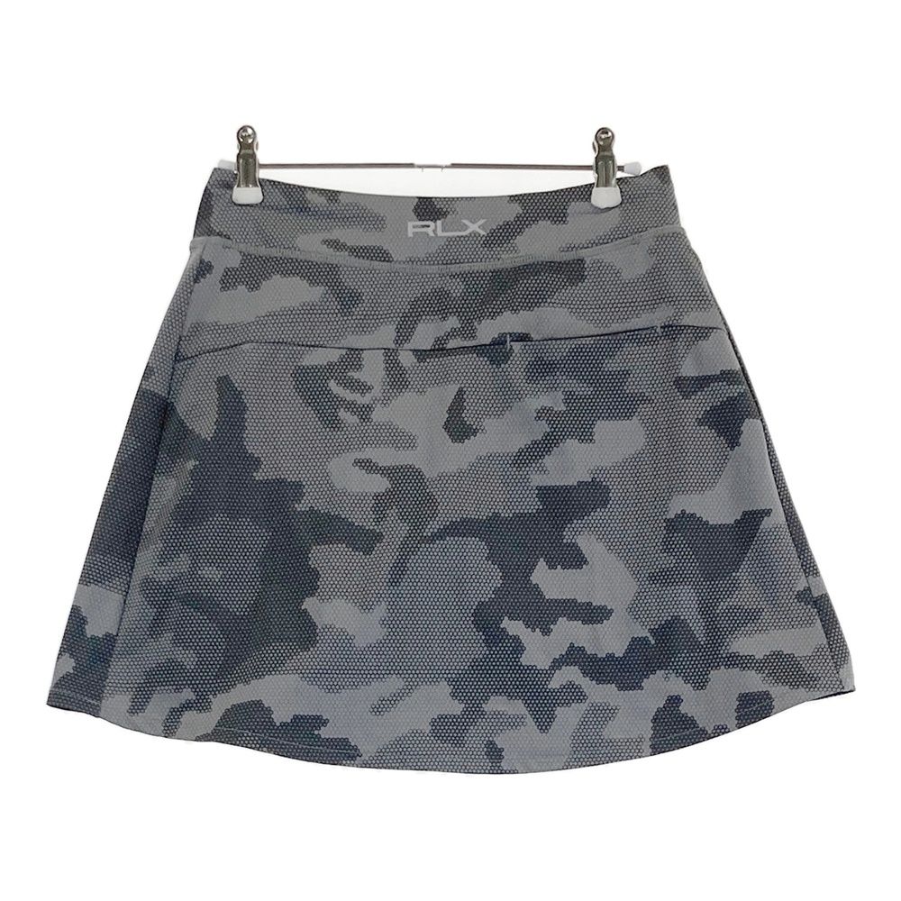 サイズ XS RLX ラルフローレン インナー付 ストレッチスカート カモフラ 迷彩柄 グレー系 ゴルフウェア レディース ストスト