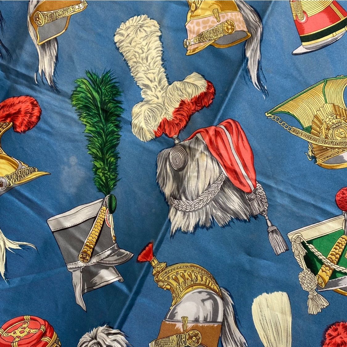  エルメス カレ90 軍帽モチーフ シルクスカーフ HERMES VINTAGE AC 0085 バンダナ スカーフ 小物