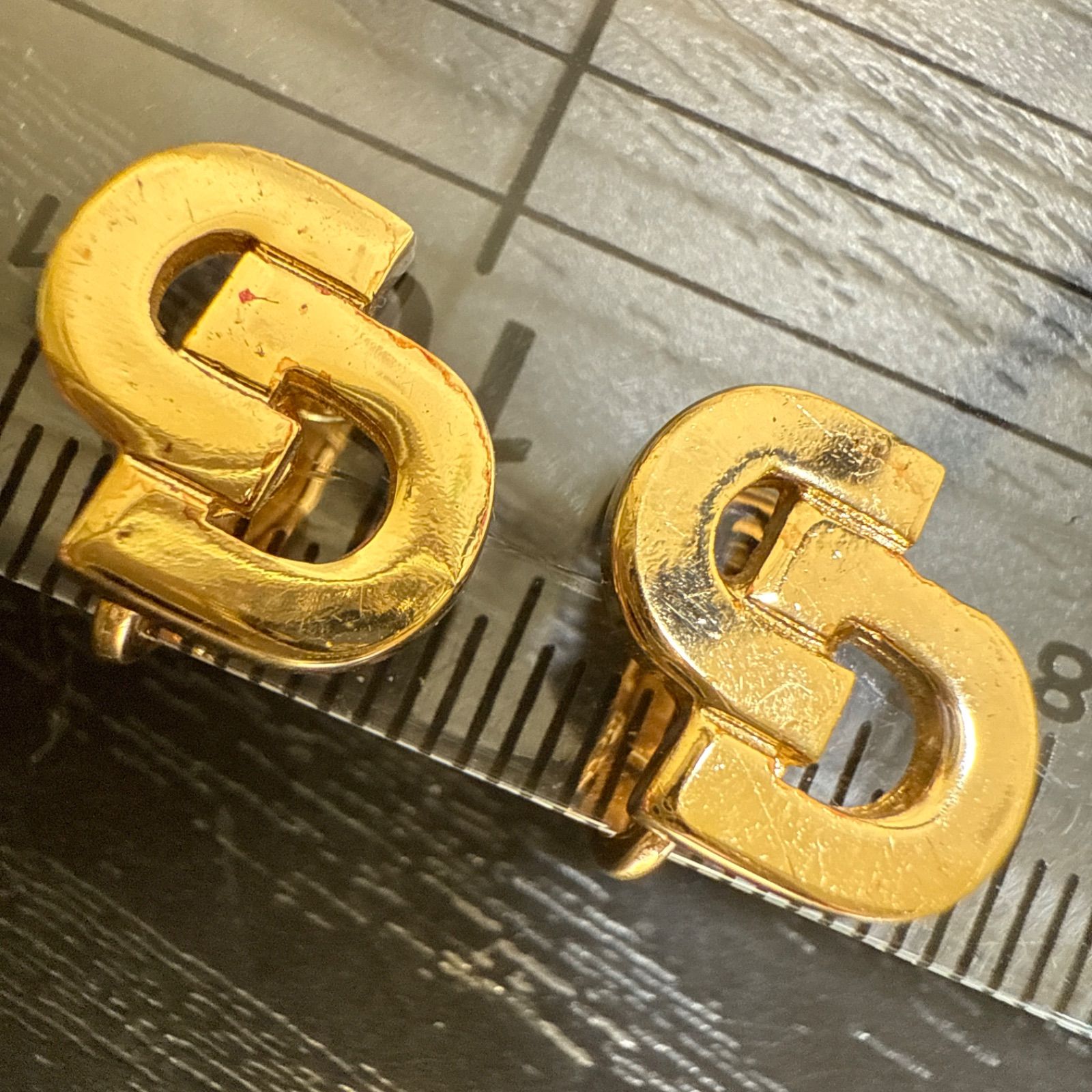 Christian Dior クリスチャンディオール CDロゴイヤリング ゴールド ビンテージ