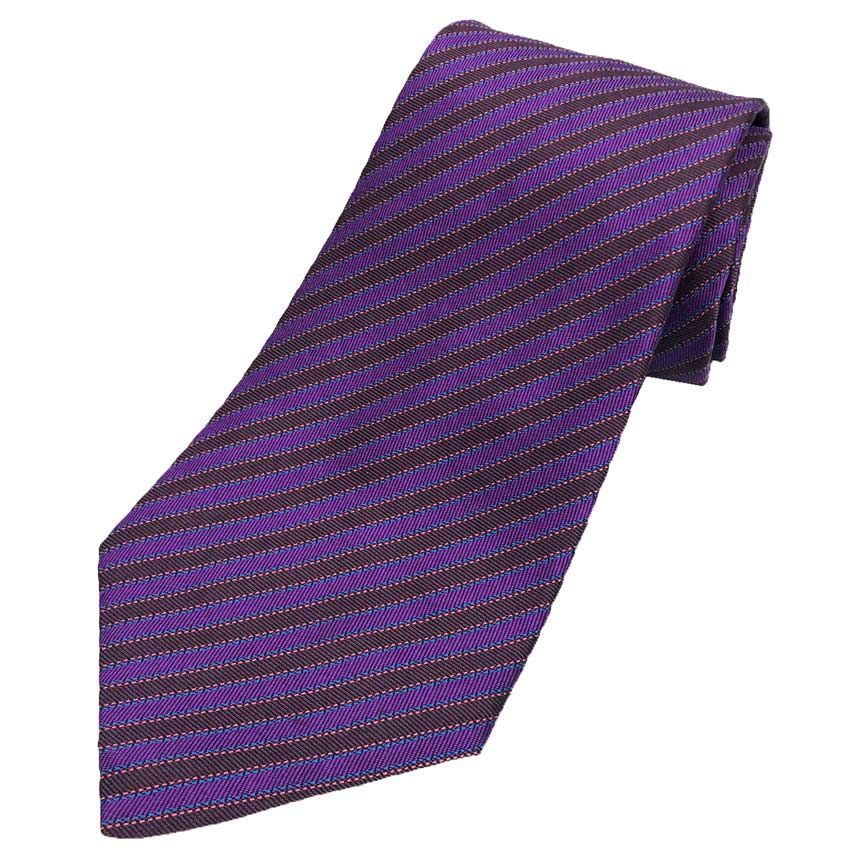 HERMES エルメス ネクタイ ストライプ シルク パープル aq12254 - メルカリ