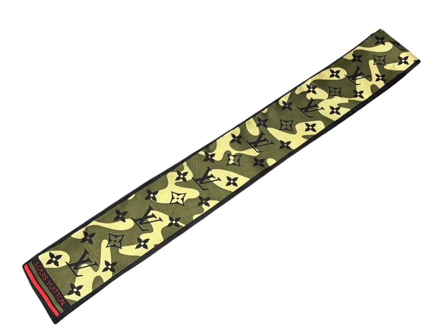 LOUIS VUITTON ルイヴィトン 村上隆 バンドー モノグラモフラージュ M 74223 スカーフ ツイリー シルク 4 b 009288