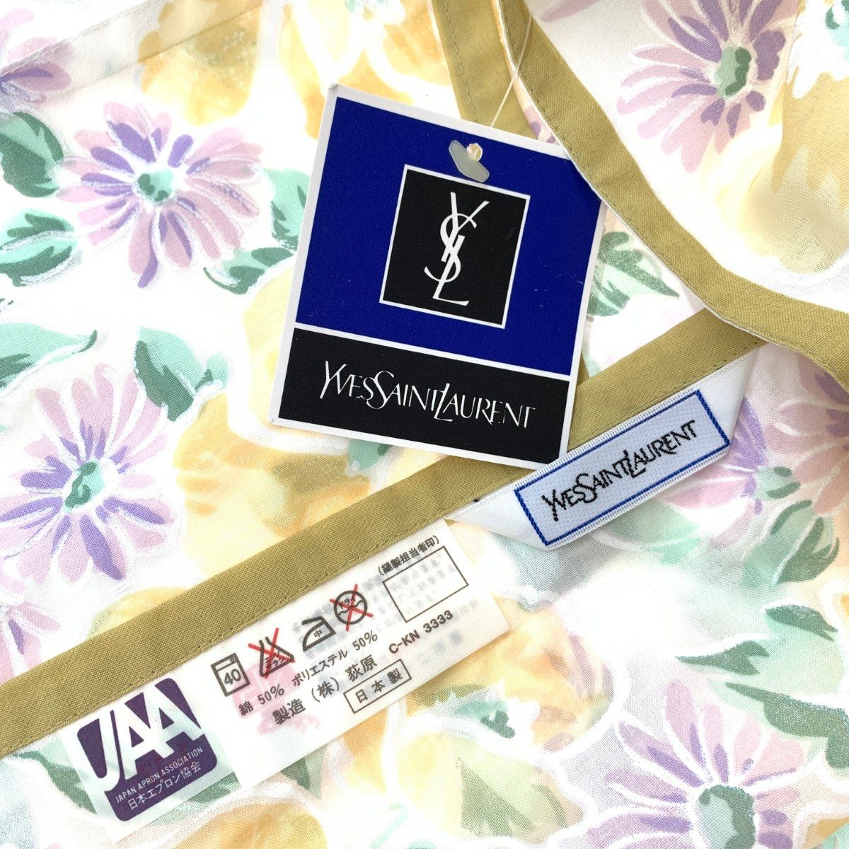 YvesSaintLaurent(YSL) イヴサンローラン エプロン ロゴ/フラワー/一部