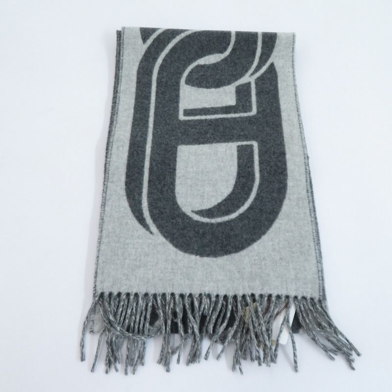 HERMES エルメス カシミヤ マフラー マイヨン TGM - グレー 135