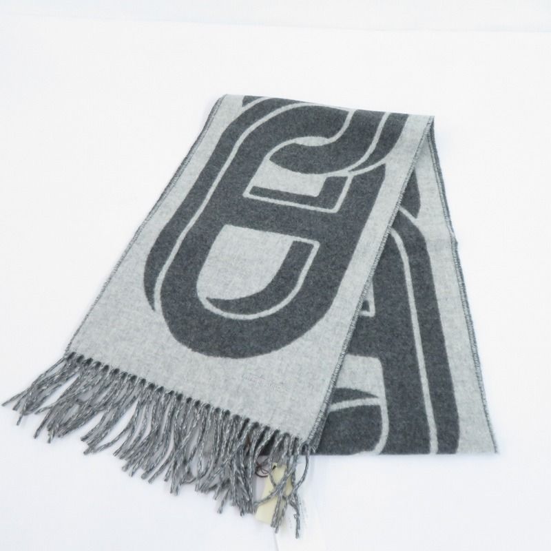 瀬戸大橋店 HERMES エルメス カシミヤ マフラー マイヨン TGM - グレー 135