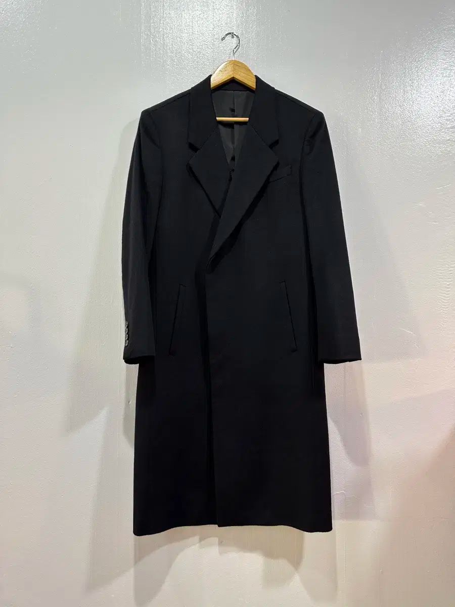 システムオム カシミア100 ロングコート ダークネイビー