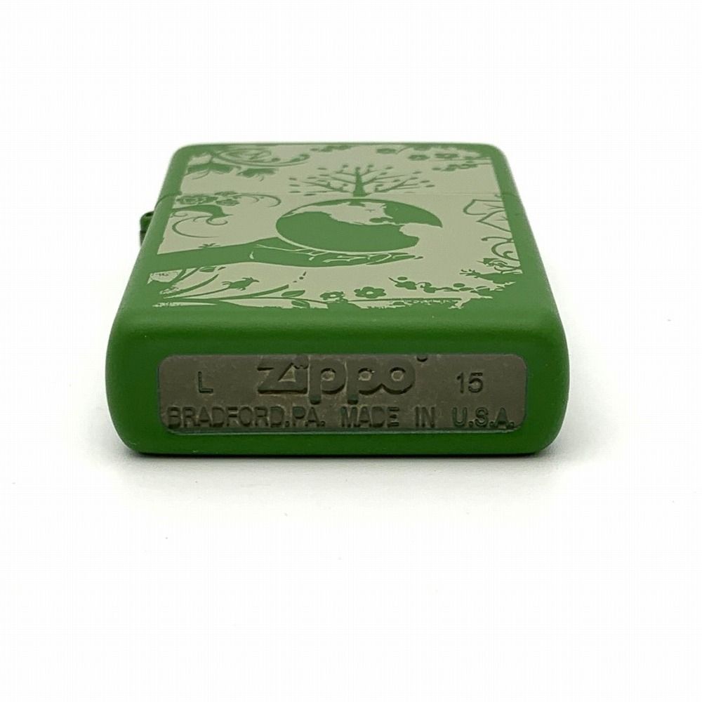 インサイドユニット ZIPPO ジッポ ライター エコ アース 地球デザイン 2015年製 グリーン メンズ レディース
