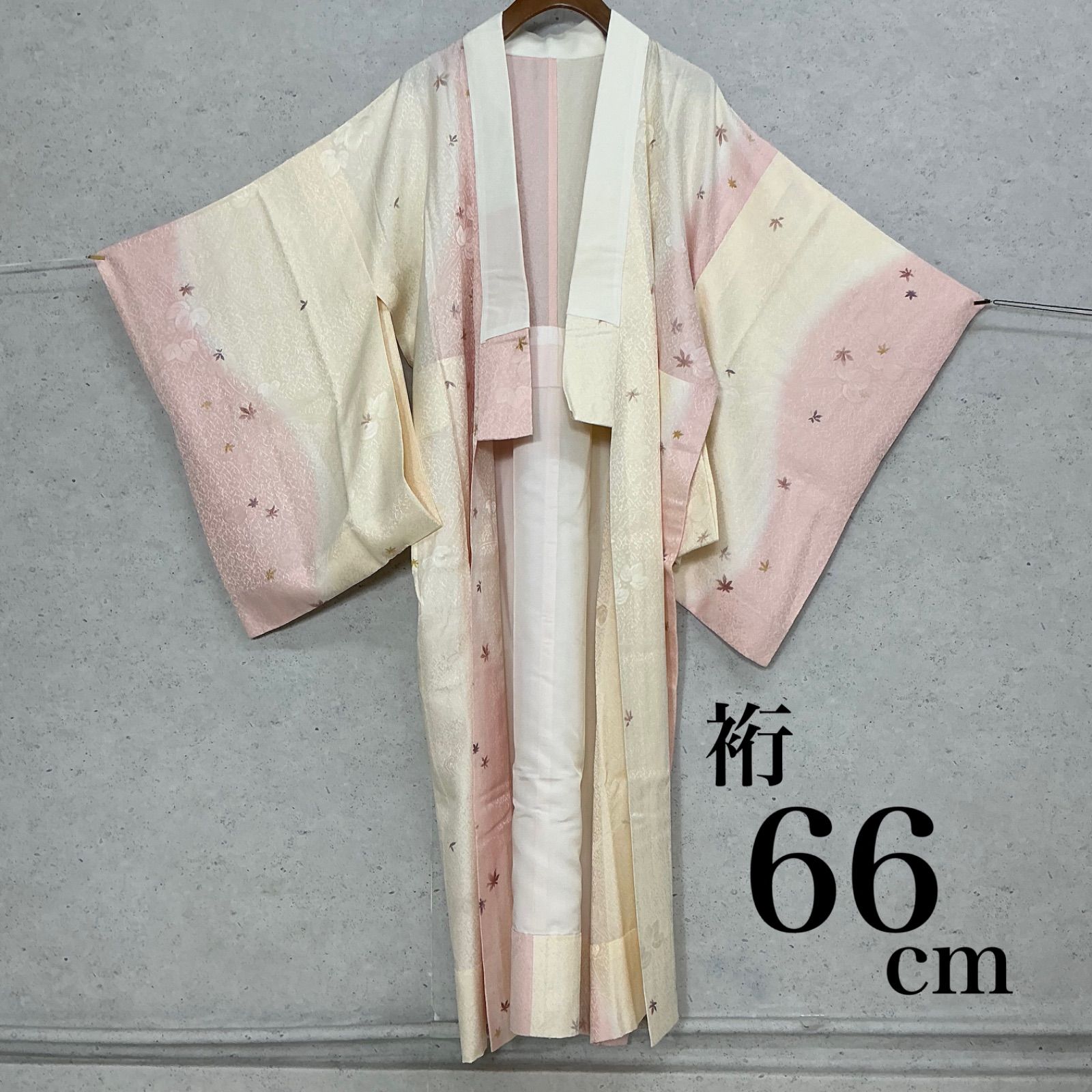 kimono+one◇美品◇長襦袢◇単衣◇袖無双◇裄65.5肩丈123.5◇居敷当て