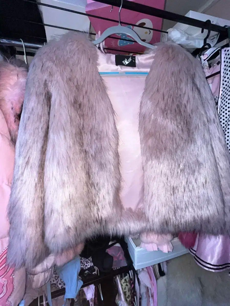 ヴィンテージ ファージャケット ギャル ラベンダー ピンク