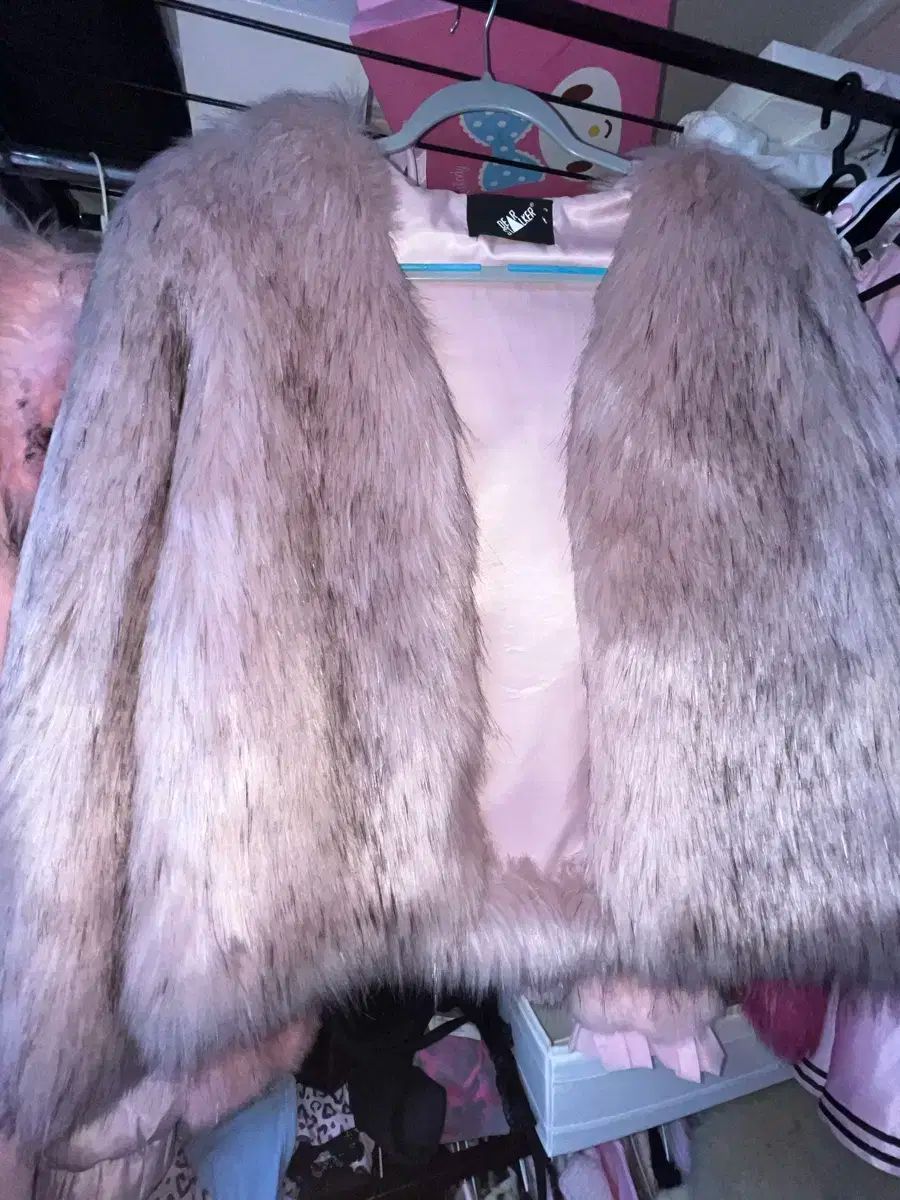 ヴィンテージ ファージャケット ギャル ラベンダー ピンク