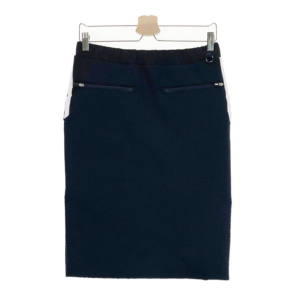 サイズ 0 PGG PEARLY GATES パーリーゲイツ 裏地付 ストレッチスカート ミディ丈 ネイビー系 ゴルフウェア レディース ストスト