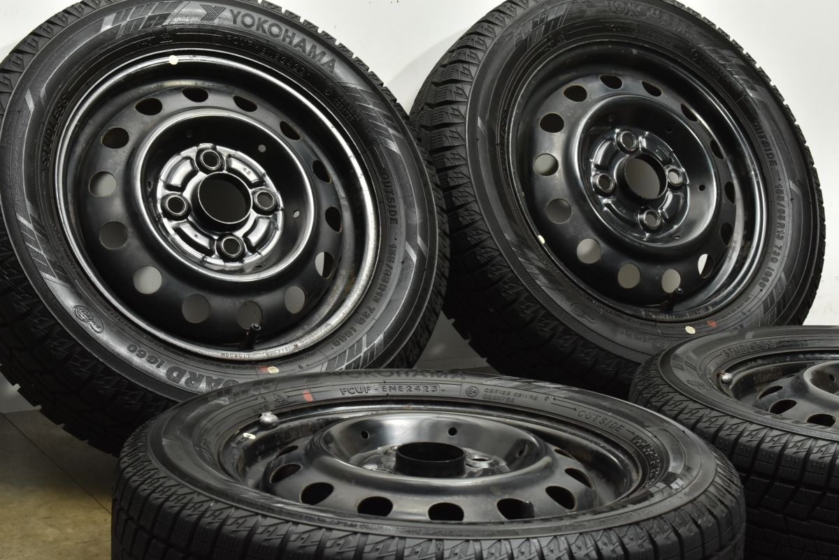 バリ溝 スチールホイール 13 in 4 00 B 45 PCD 100 ヨコハマ アイスガード iG 60 155 65 R ワゴンR アルト ムーブ スタッドレス