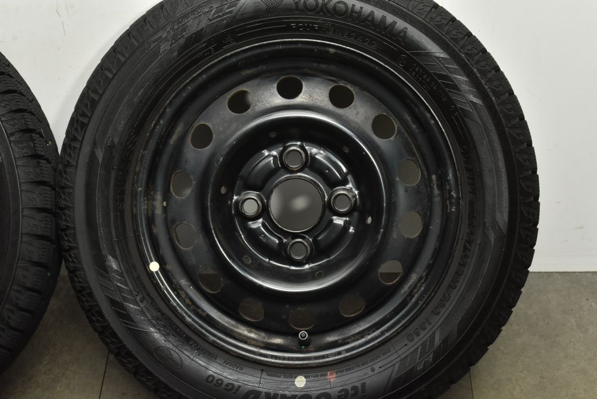  バリ溝 スチールホイール 13 in 4 00 B 45 PCD 100 ヨコハマ アイスガード iG 60 155 65 R ワゴンR アルト ムーブ スタッドレス 13インチ タイヤ ホイールセット