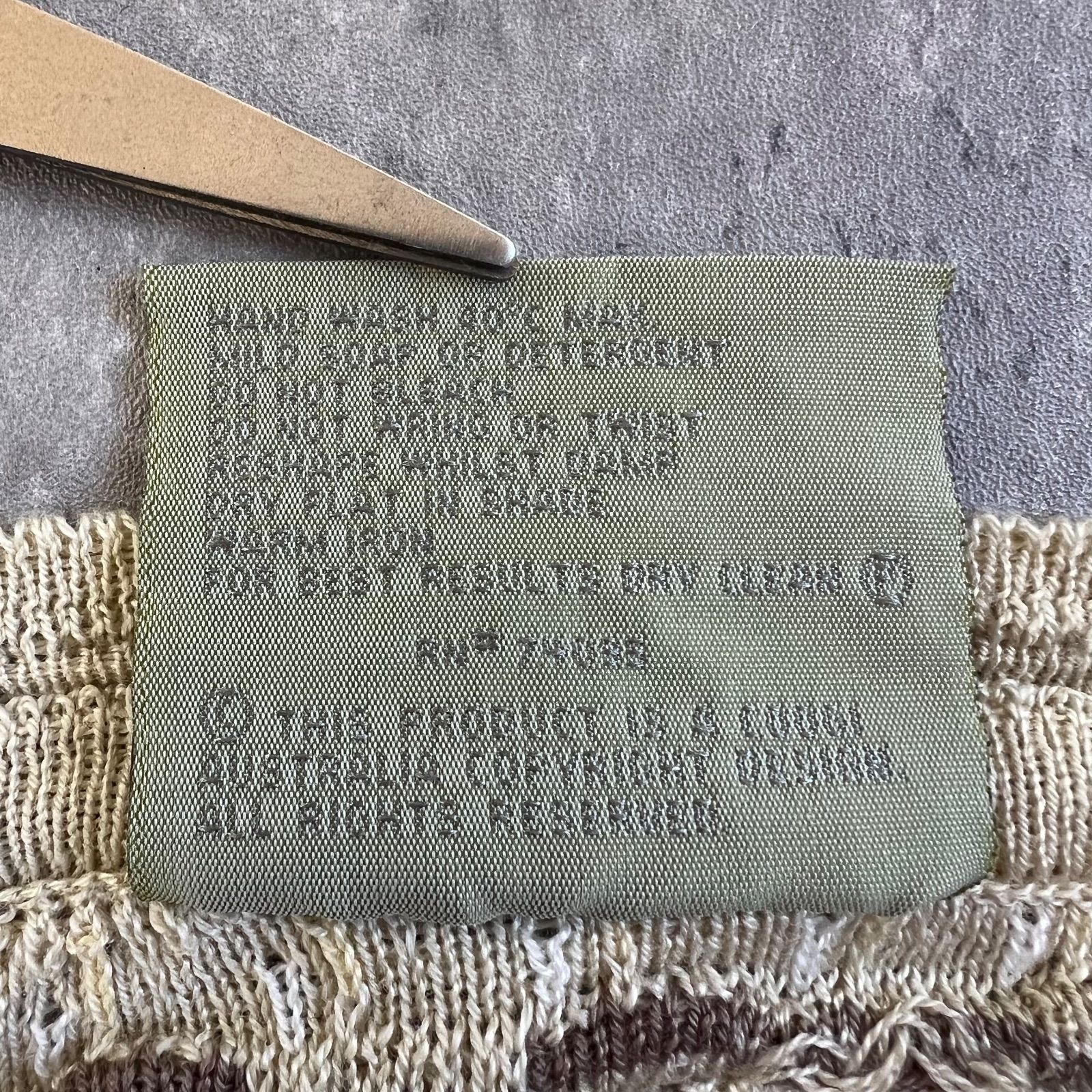  90 s GOOGI クージー マーセライズドコットン 3 Dニット ストール マフラー ベージュ Mサイズ ストール ショール 小物