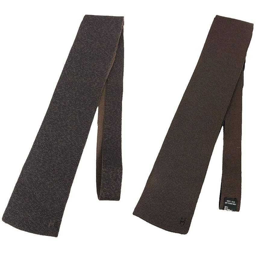 HERMESエルメス リバーシブル ネクタイ シルク2WAY ニットタイ 美品 HERMES エルメス ニットタイ ネクタイ 2WAY リバーシブル ニット