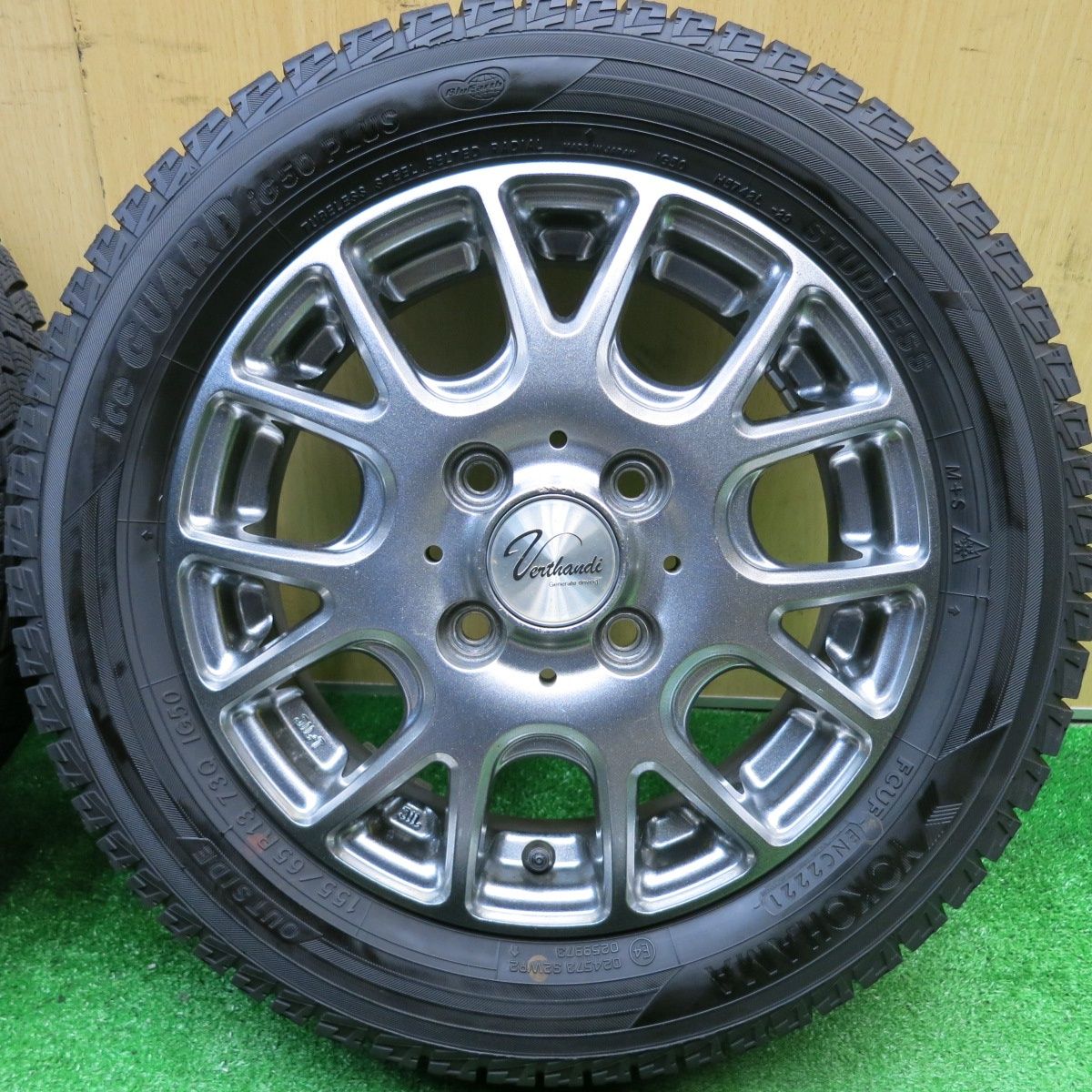 バリ溝 21年 ほぼ10分 スタッドレス 155 65 R 13 ヨコハマ アイスガード iG 50 プラス Verthandi ヴェルザンディ ヴェルサンディ 13インチ PCD 100 4 H ス