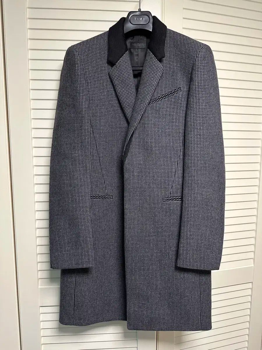 TIME HOMME ハウンドトゥース シングルコート