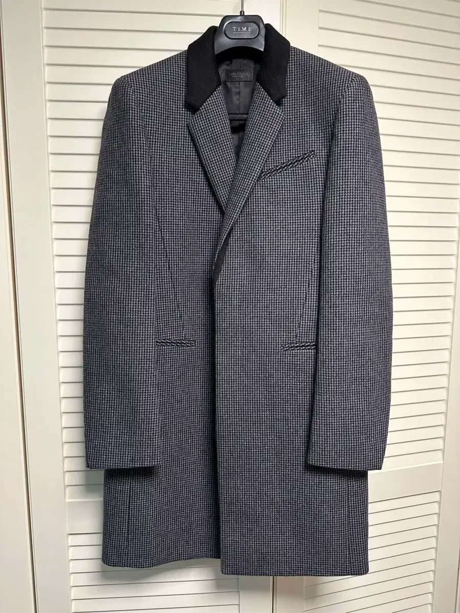 TIME HOMME ハウンドトゥース シングルコート