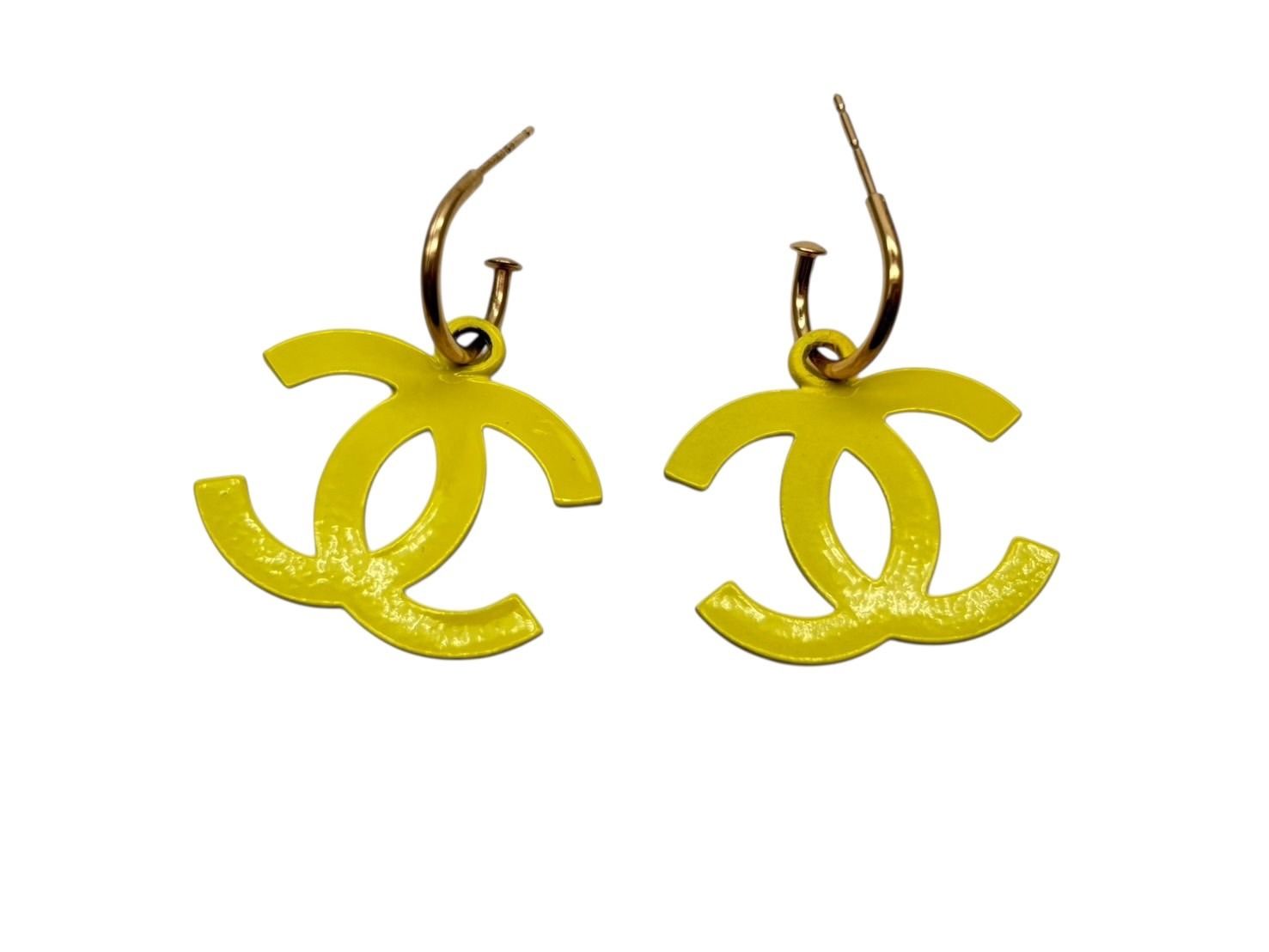 CHANEL シャネル ココマーク スイング ロゴ 両耳 ピアス 03 S刻印 6.0 g イエロー ゴールド金具 4 b 008833