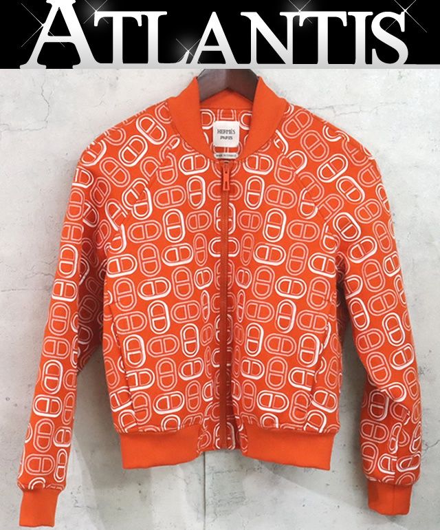 広尾店 エルメス HERMES シェーヌダンクル キルティングボンバージャケット size36 17682