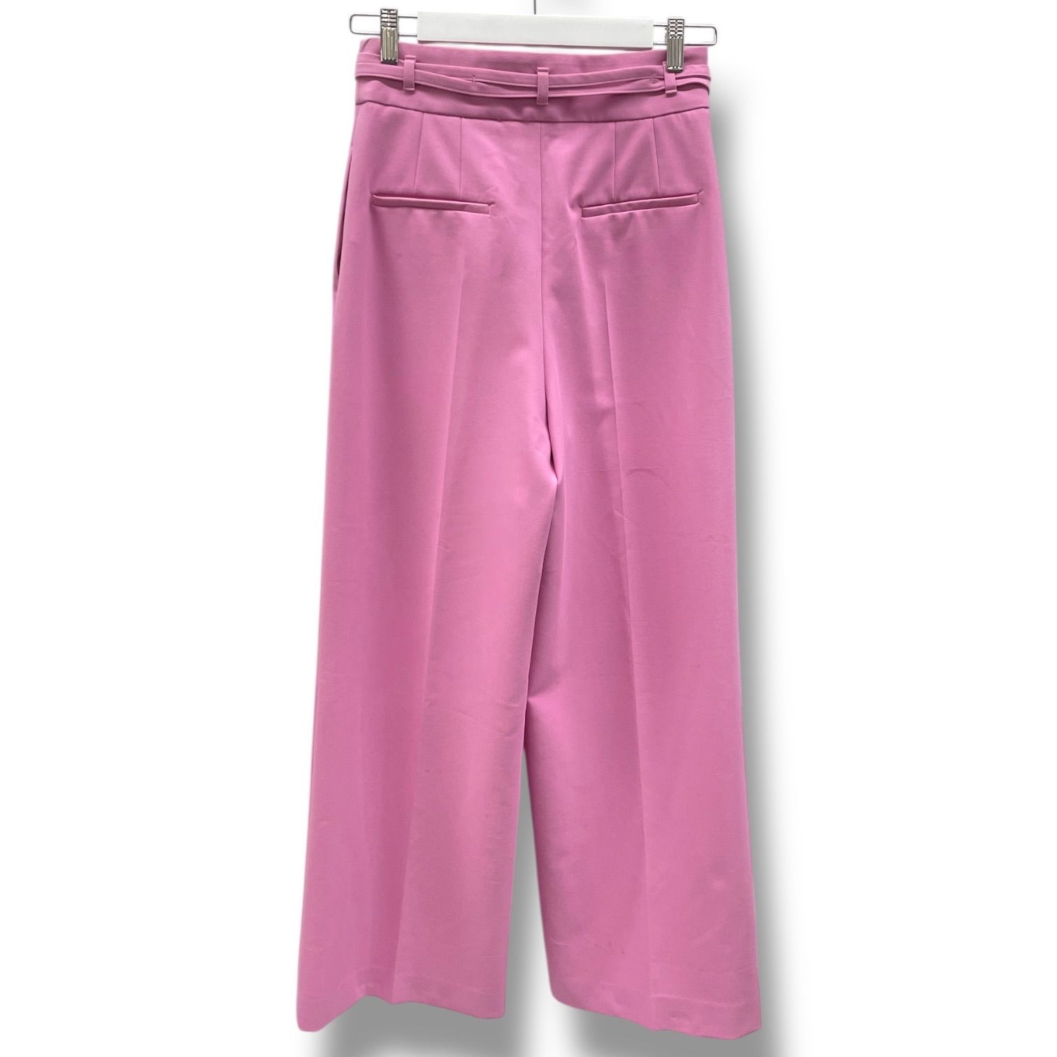 ANAYI アナイ コンパクトストレッチベルト付きパンツ ワイドパンツ ハイウエスト センタープレス 102317-12-130-41-380 ピンク 38サイズ レディース 通年 ゴーゴー古着マルイ北千住店 18 No.1194