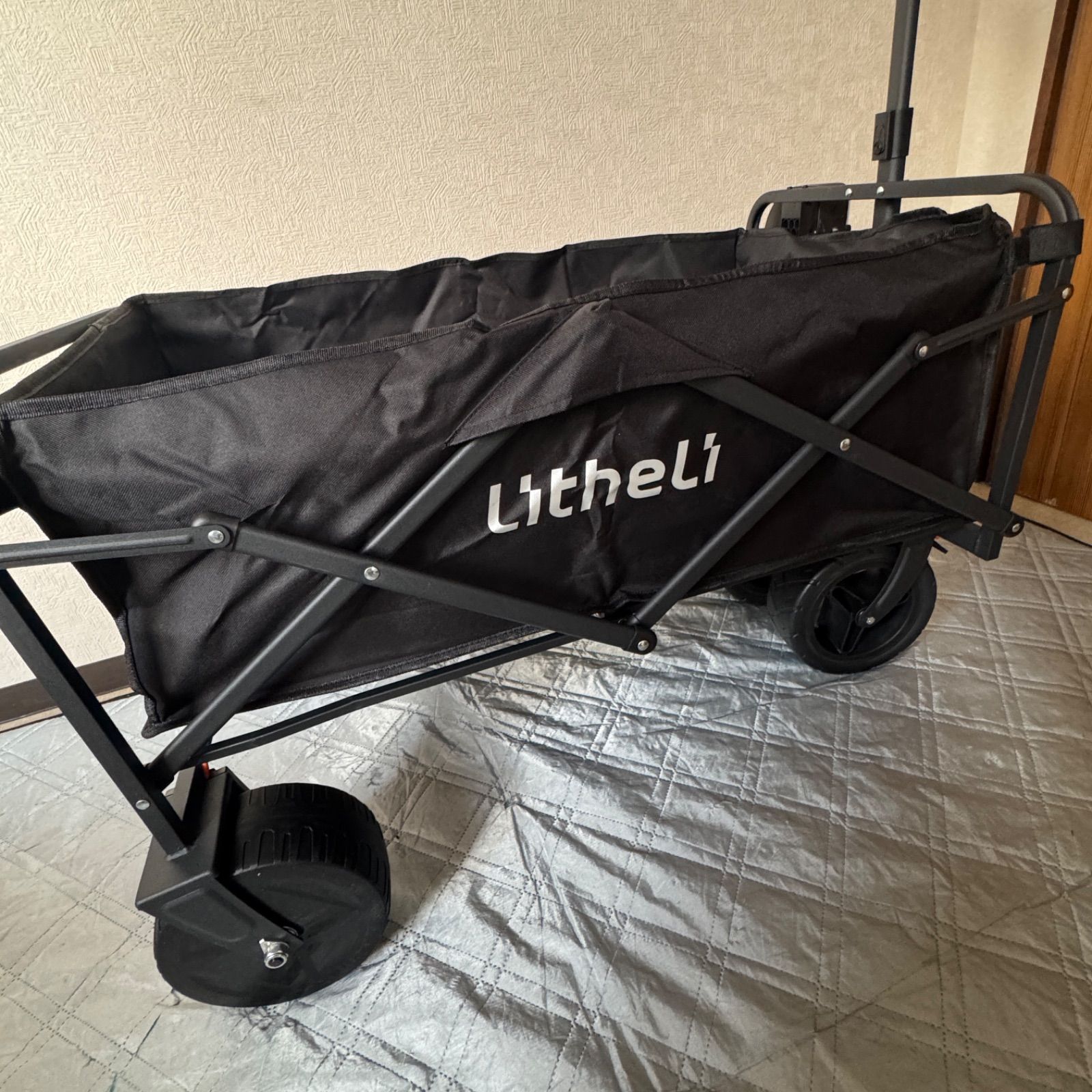 Litheli 電動キャリーワゴン 坂道運搬 軽量 大容量100L 長距離航続 大型タイヤ アウトドアワゴン 無段変速 折りたたみ式 コンパクト こども乗せれる キャンプ アウトドア 釣り BBQ バッテリー付き W1 Go