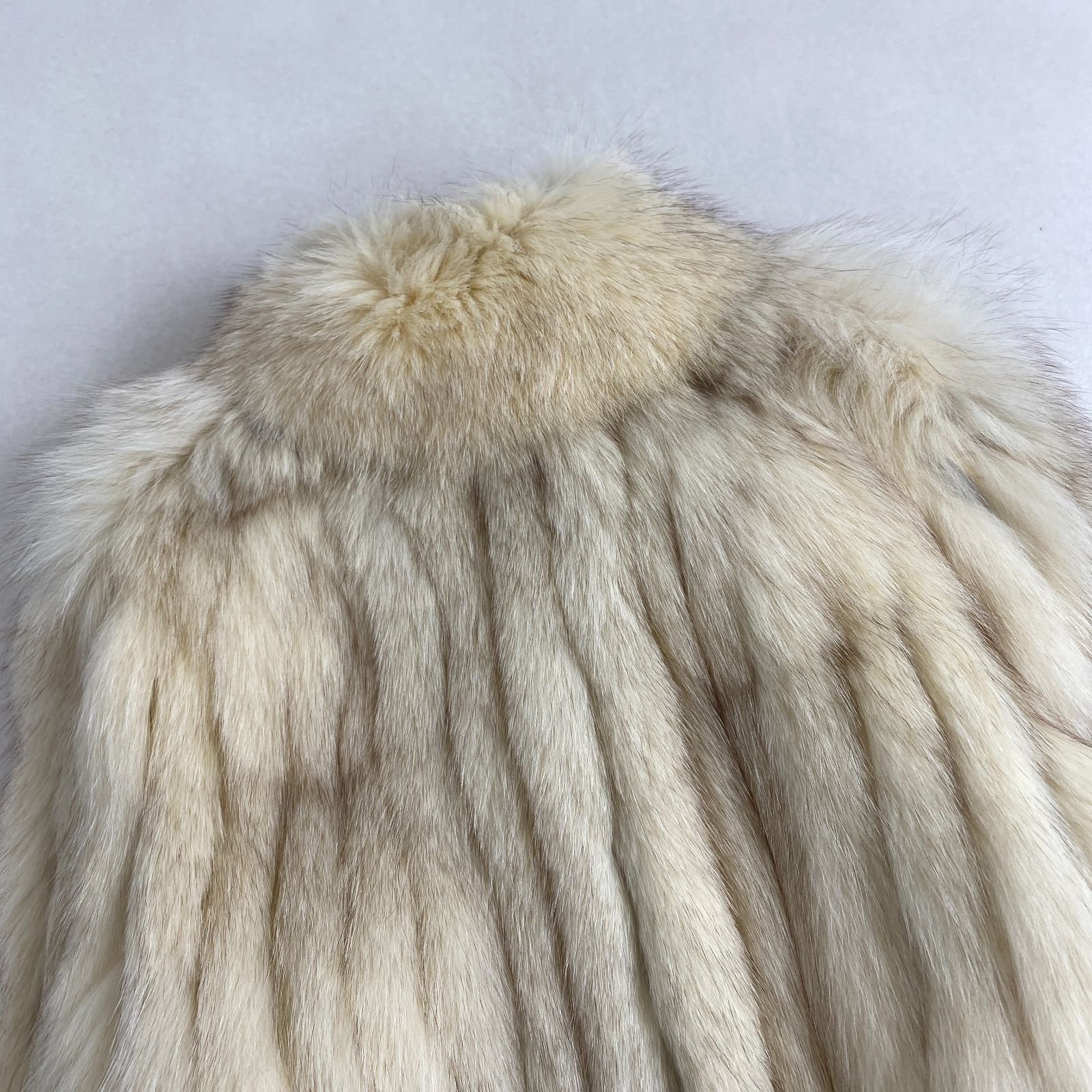 ファーコート SAGA FOX ボリューム ショート丈 アイボリー 11 L相当