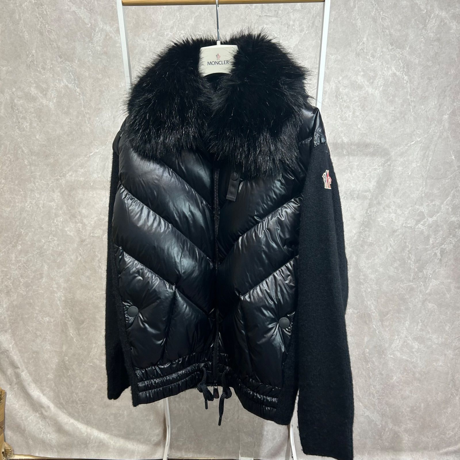 極美品】 MONCLER モンクレールグルノーブルダウンニットジャケット黒 