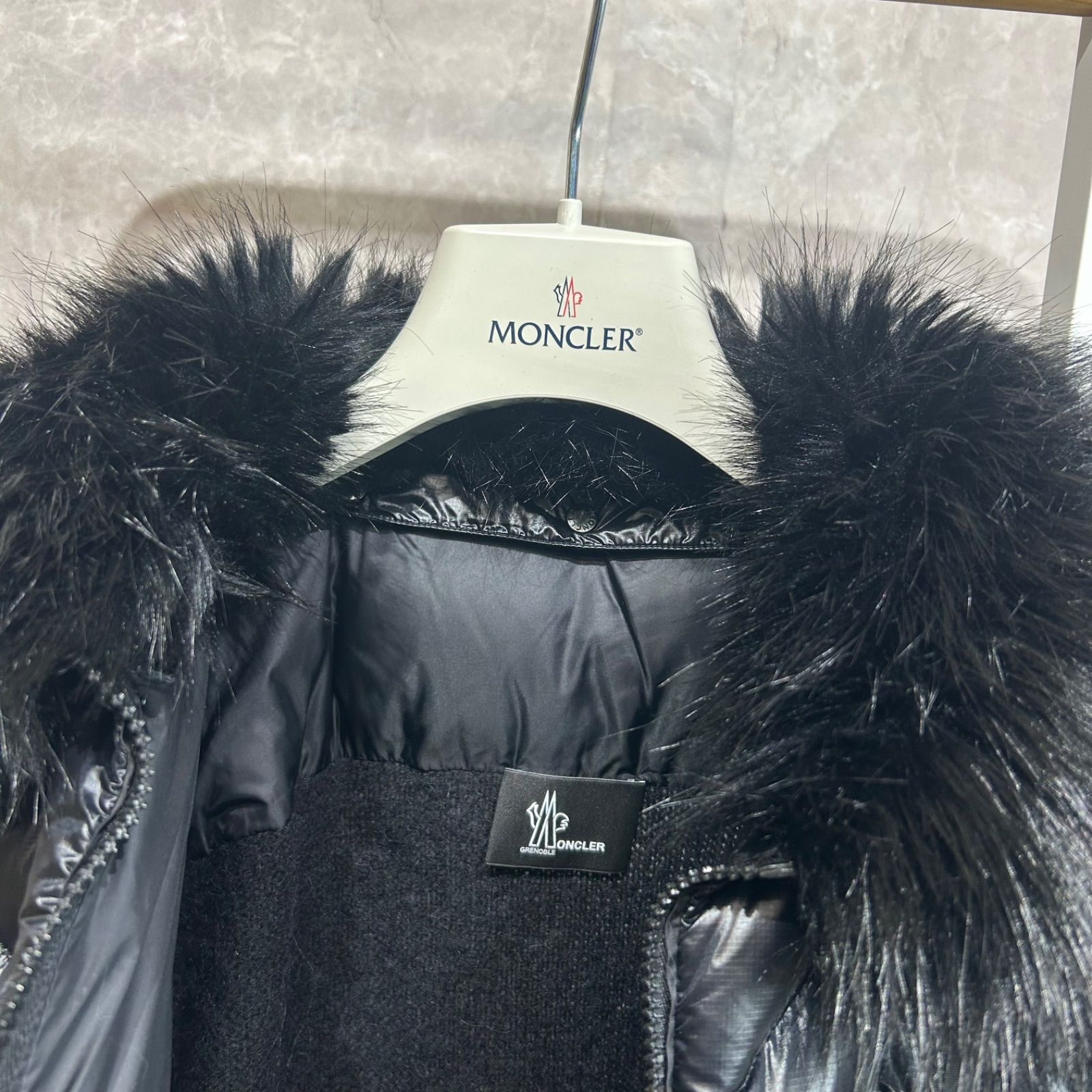 極美品】 MONCLER モンクレールグルノーブルダウンニットジャケット黒 