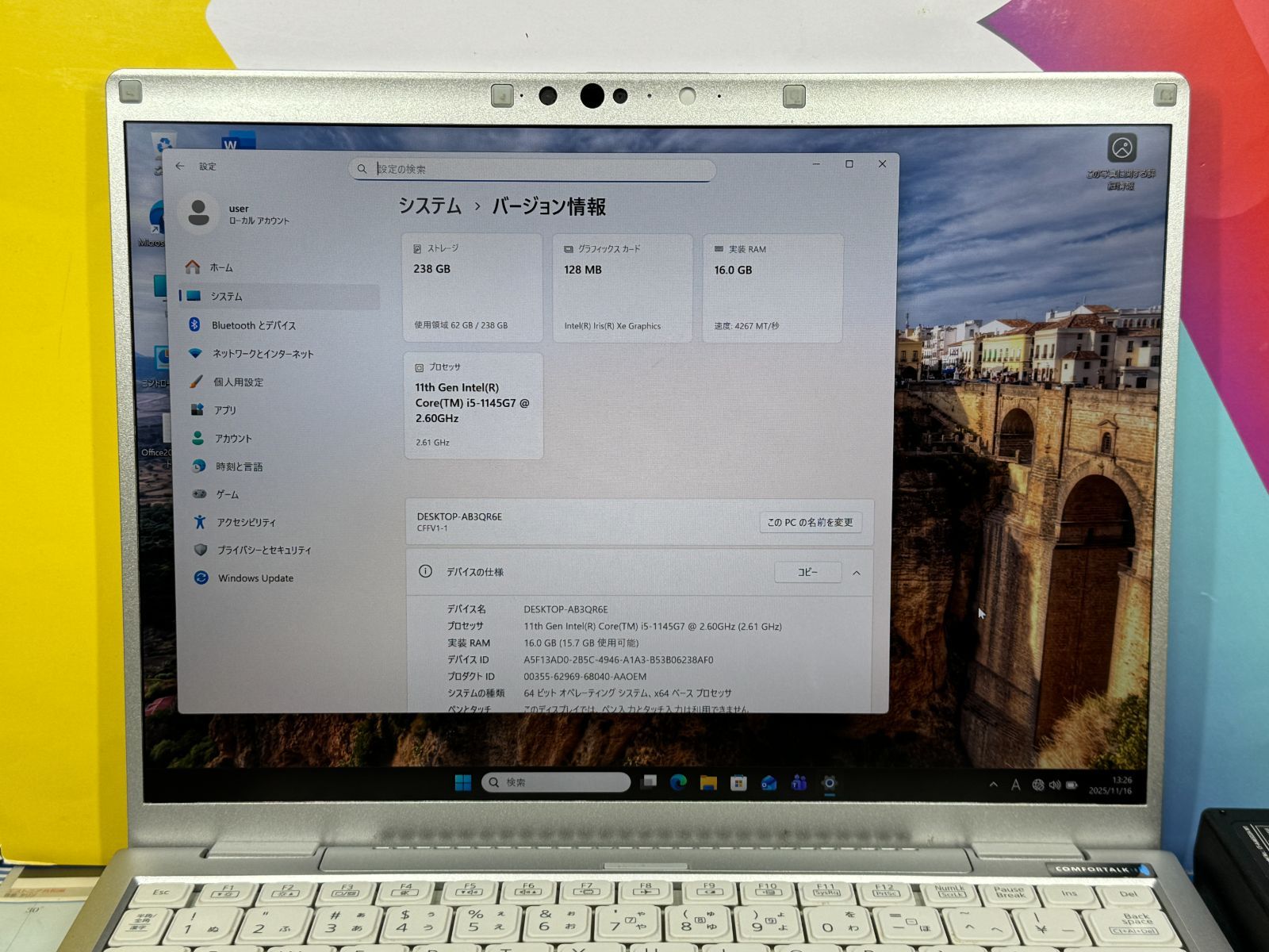 16GB CF-FV1 レッツノート 14型 QHD Office2024 軽量 - メルカリ