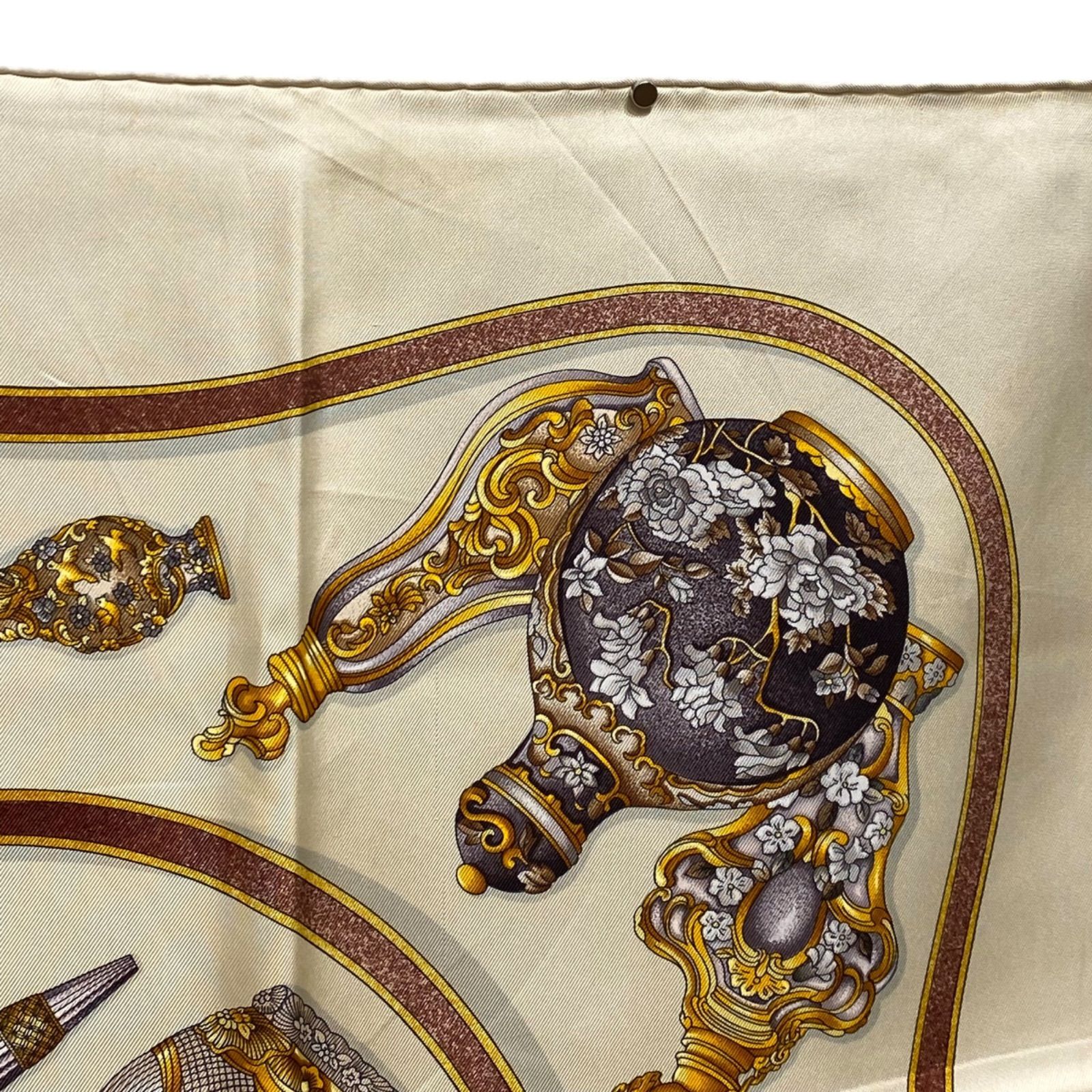 エルメス カレ90 Qu importe le flacon シルクスカーフ 香水瓶 オフ