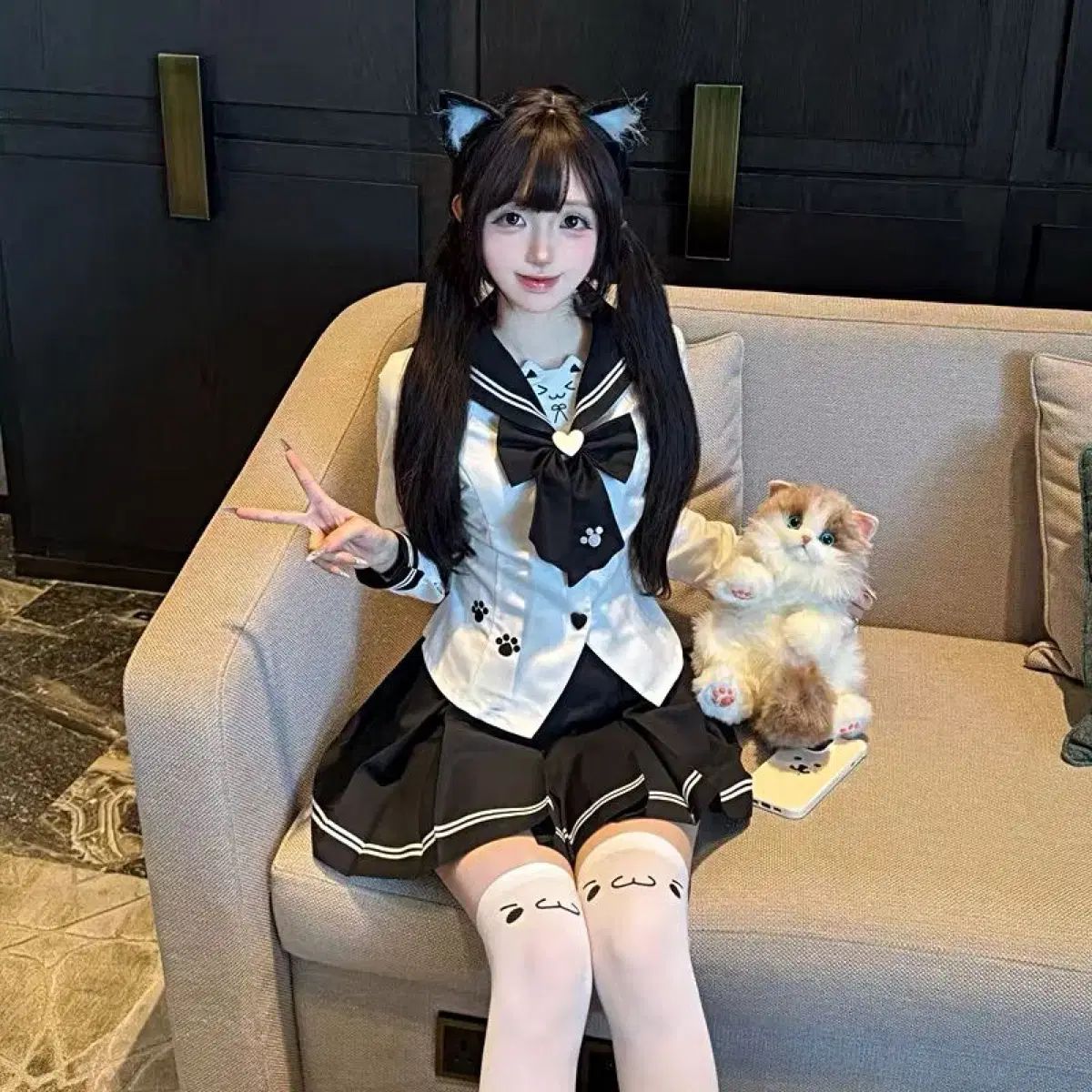 JKセーラー学園風セット 3色 長袖 半袖