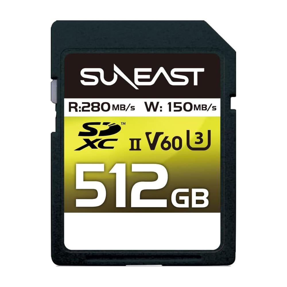 SUNEAST SDXCカード UHS-II V60 U3 4K UHD ULTIMATE PRO プロフェッショナル メモリーカード V60 512GB レッド 512GB V60