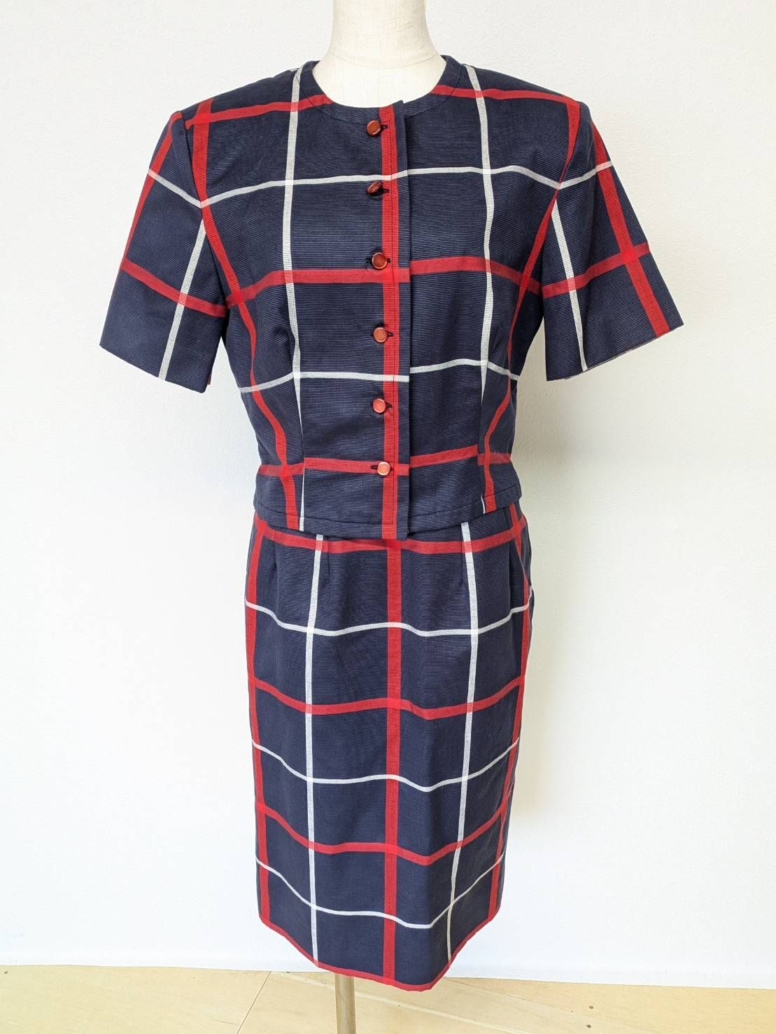 げ交渉 CELINE セリーヌ フランス製 ヴィンテージ セットアップ チェック柄 38 B-17