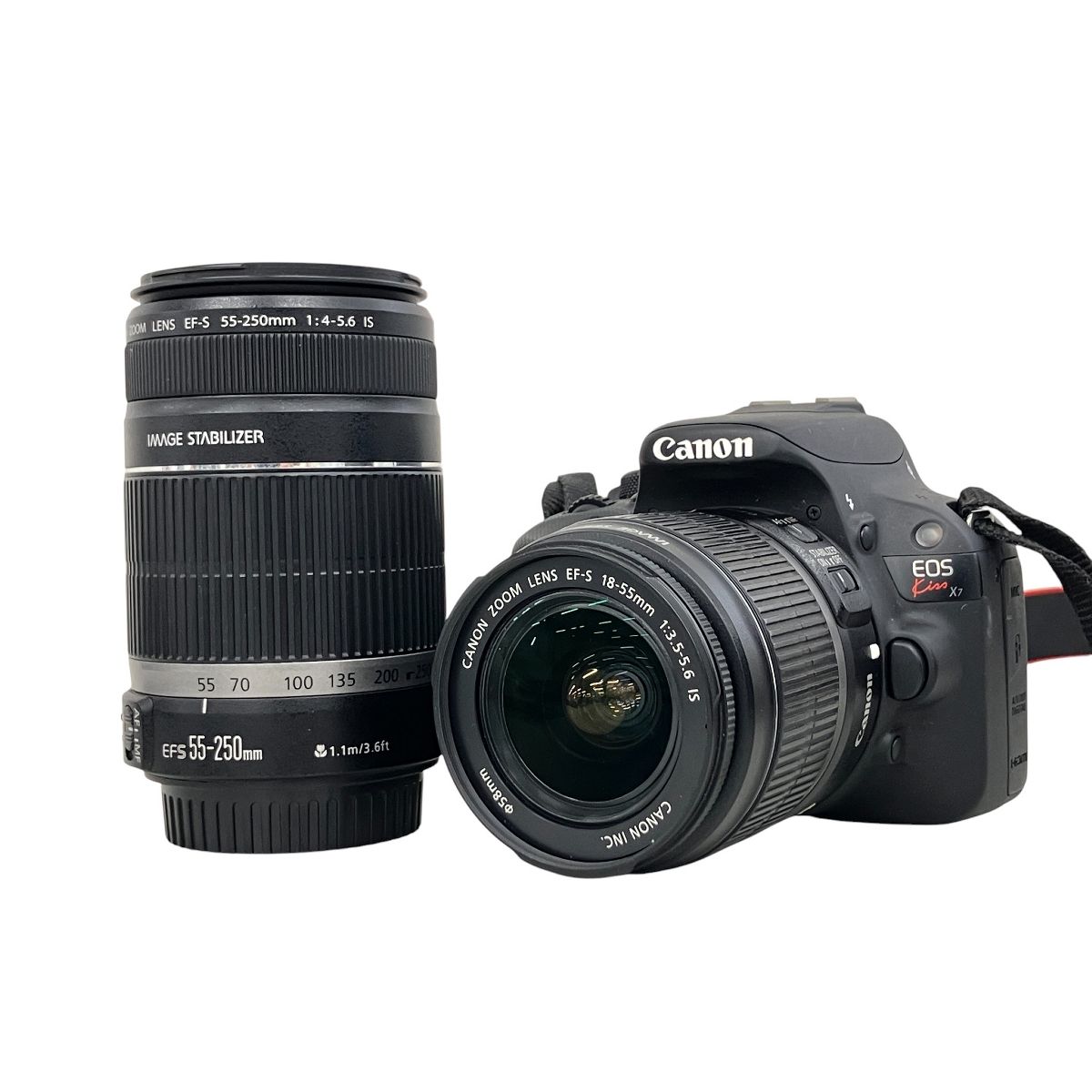 Canon キャノン EOS Kiss X7 ダブルズーム キット EF-S 18-55mm 3.5-5.6 IS 55-250mm 4-5.6 カメラ ジャンク K10628000