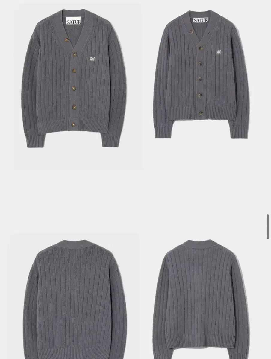 セター ファロー ブークレ カーディガン チャコール グレー