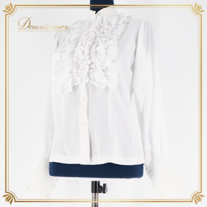 フラメンコ 衣装 トップス ブラウス 白 ドセデルフラメンコ DOSE del Flamenco 長袖 無地 フリル レース 透け感 軽い 薄い ホワイト系 フラメンコ 衣装 トップス おしゃれ カジュアル シンプル レディース 大人 女性 無地シャツ 軽やか