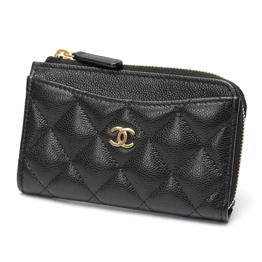 シャネル CHANEL タイムレス クラシック L字ファスナー コイン カードケース AP3179 キャビアスキン ブラック ゴールド金具 商品番号 S-159520