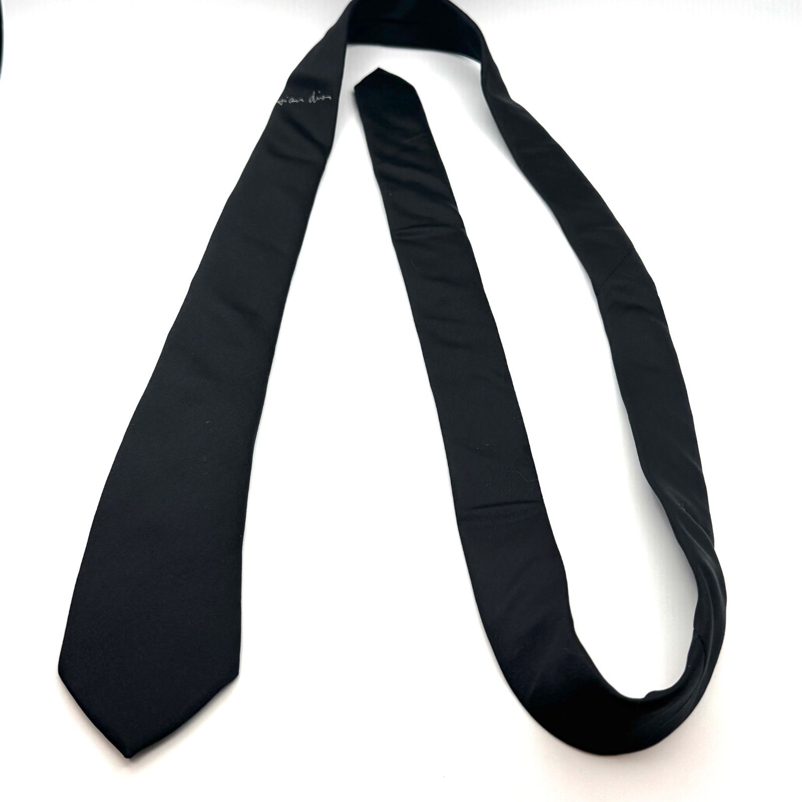 DIOR 黒 ワンポイント 無地 ナロータイ 113055 - メルカリ 