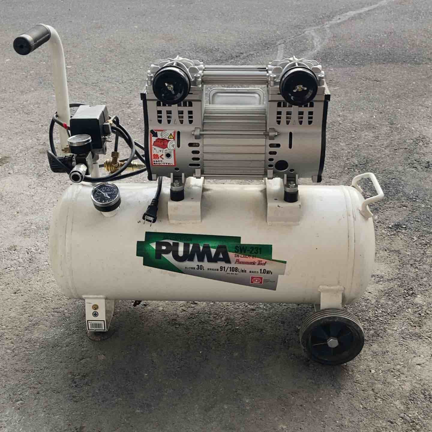 引取限定】【中古品】SK11 エアーコンプレッサー PUMA SW-231 タンク