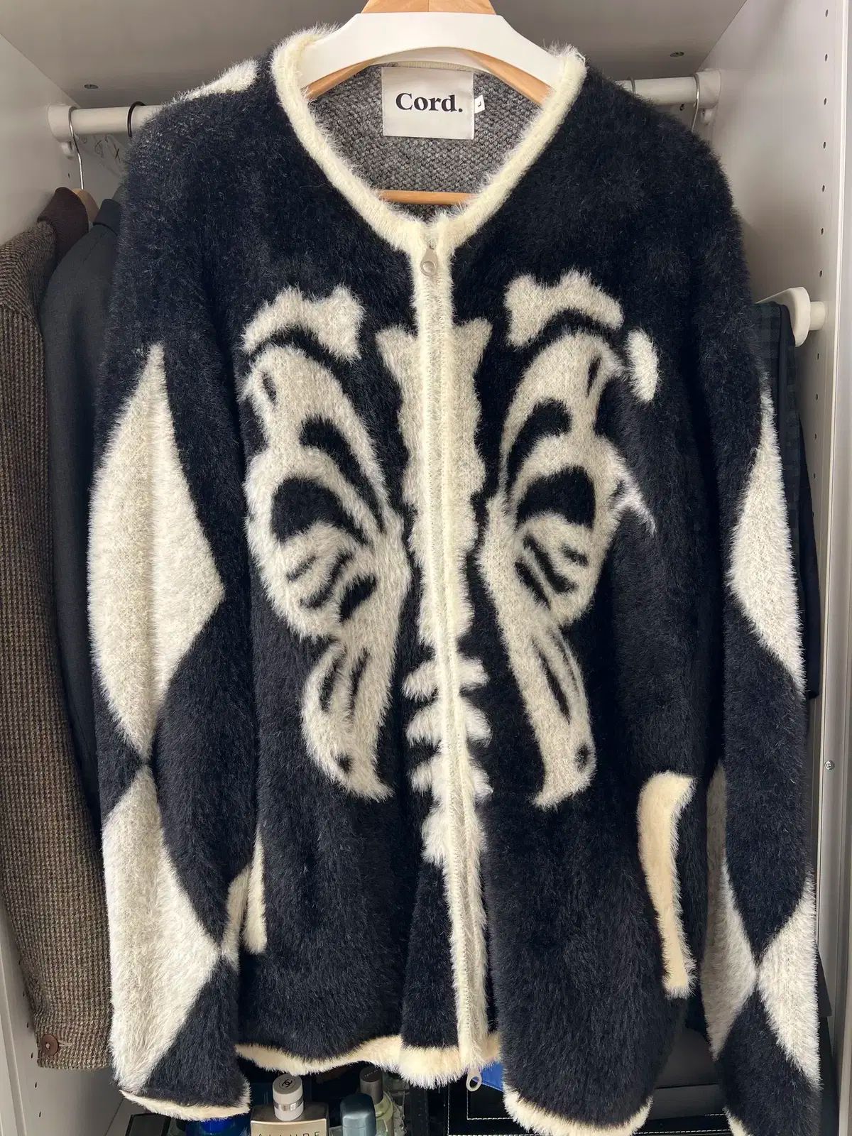 コード cord ボーンフライ ヘアリー ニット ジップアップ ブラック L