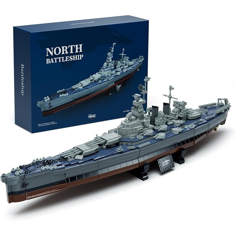 Nifeliz NORTH 戦艦ブロックおもちゃ 大人向けコレクタブルモデルオモチャ 玩具 軍事愛好家のための誕生日プレゼント 家庭やオフィスの装飾に適 1701 ピース