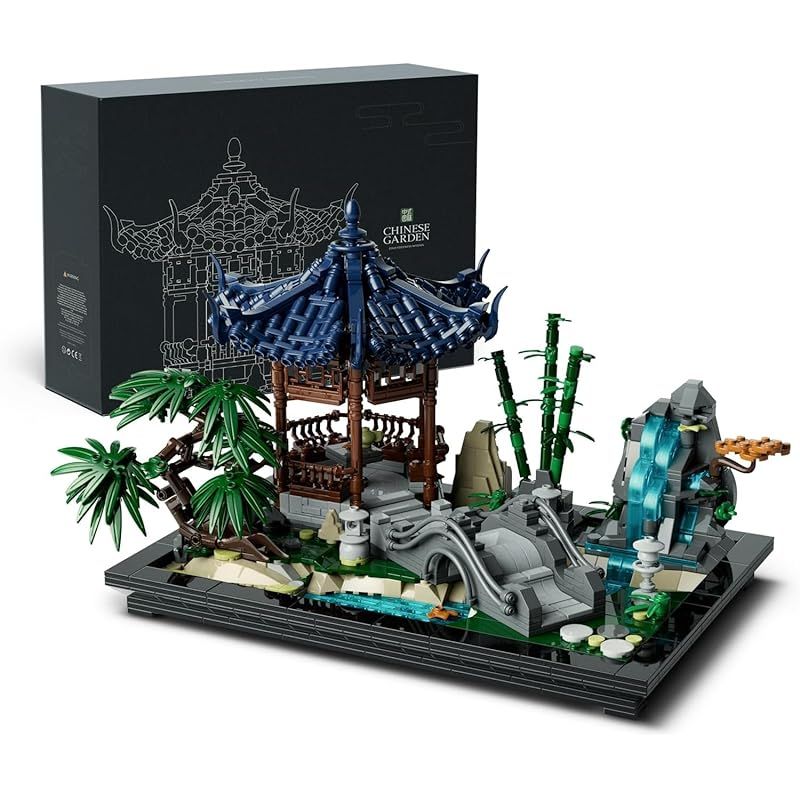 Nifeliz 東アジア風庭園建築ブロックおもちゃ 大人向け組み立てブロック モデル オフィス 自宅インテリア向け|誕生日プレゼント 1 877 ピース NF10311