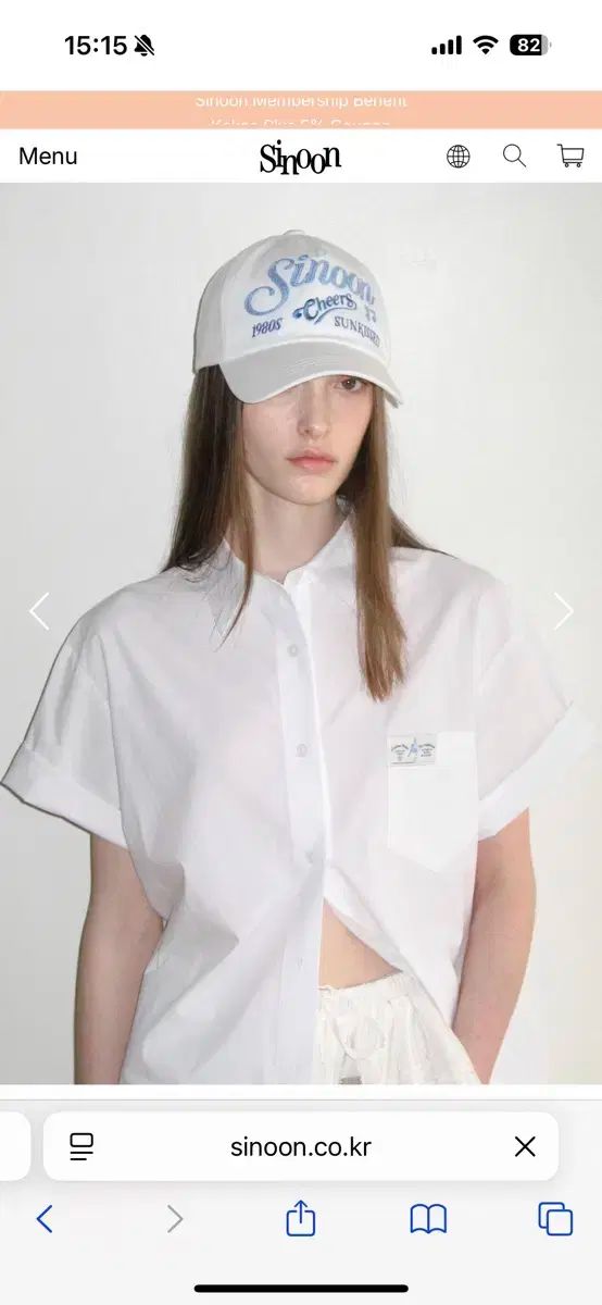 シヌーン ハーフ スリーブ コットン シャツ