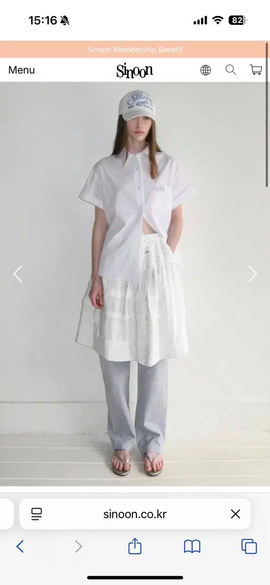 シヌーン ハーフ スリーブ コットン シャツ