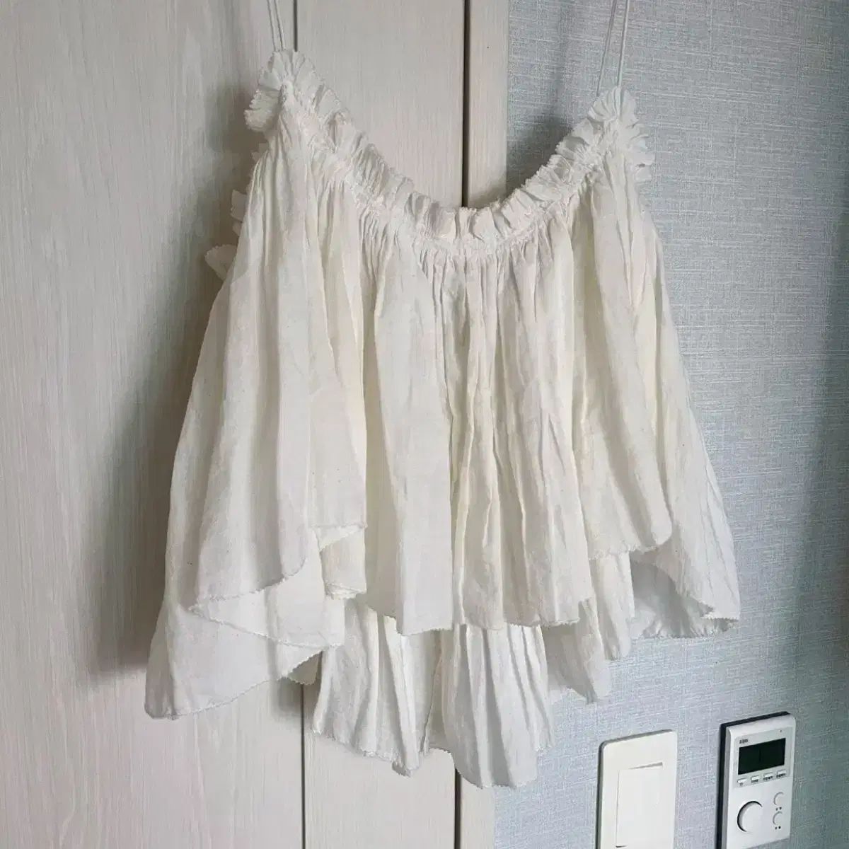 日本ヴィンテージフリルノースリーブベスト