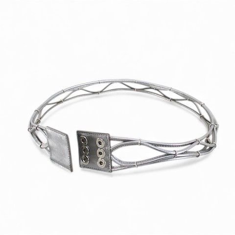 ジルサンダー JIL SANDER ベルト 32 80 シルバー系 イタリア製 スナップボタン 小物