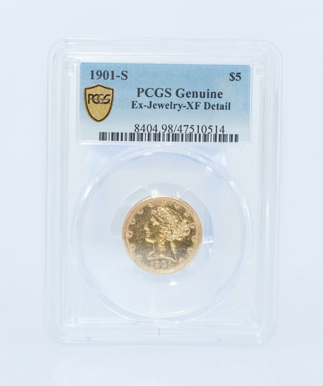 1901 S 5ドル リバティ金貨 PCGS XF 詳細