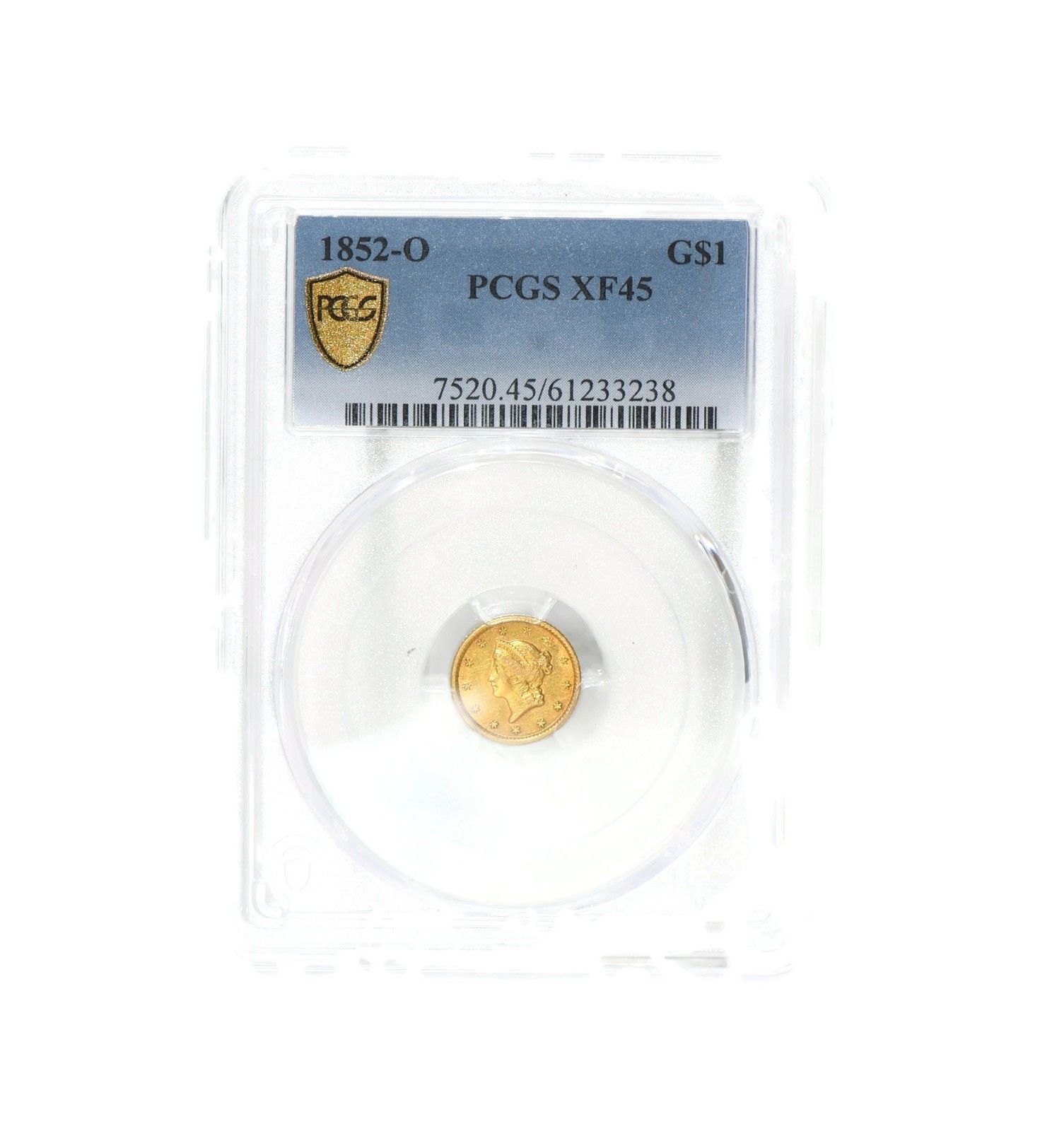1852 O リバティ 1ドル金貨 PCGS XF 45