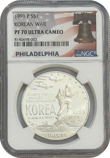 1991-P 朝鮮戦争記念プルーフ銀貨 NGC PF70 ウルトラカメオ - メルカリ